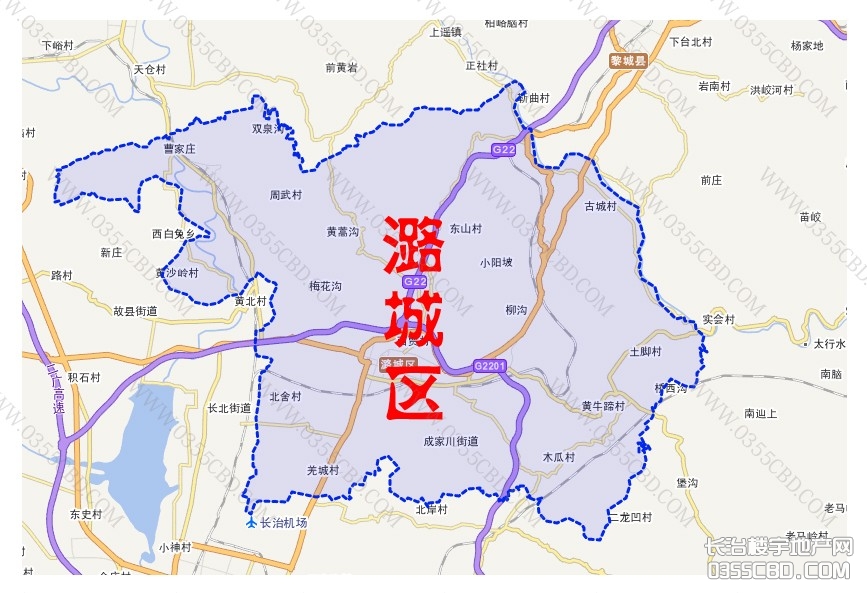 "天地图"中的长治市潞城区